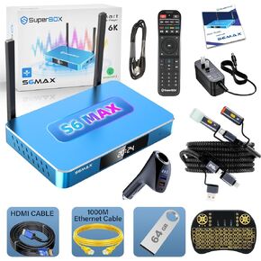 2025 S6 MAX BUNDLE مع SHITE BUTION SOUND SYNEST TIME ، يشتمل مربع Android الذكي على دليل الإعداد المفصل الصوتي عن بُعد (متضمن وقت التحكم في الوالدين)