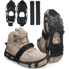 Spikeless Ice Cleats,Black Winter Grippers Perfect for Transitioning Between Outdoor&Indoor Surface Anti Slip Spikeless Crampons for Snow and Ice