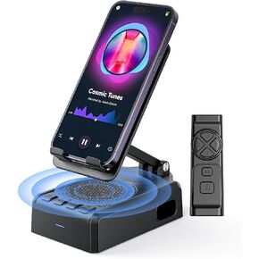 AIKELA Bluetooth Speaker with Video Scrolling Remote and Phone Stand, Phone Speaker Amplifier, Stereo Sound, Adjustable Holder, Gifts for Men Women Teens