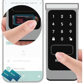 Finger Vein Smart Door Lock, Keyless Entry Door Lock, Electronic Keypad Deadbolt, Biometric Smart Locks for Front Door, Anti-Peeking Password, Easy Install (Black)