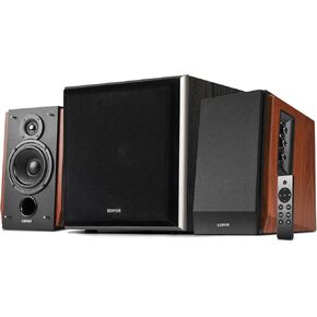 Edifier R1700BTs Active Bluetooth Bookshelf Speakers with T5 8-Inch Powered Subwoofer Bundle - 2.0 Wireless Near Field Studio Monitor Speaker Set
