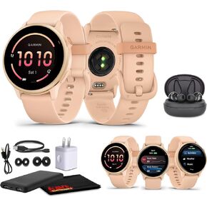 Garmin Vivoactive 6 Smartwatch Metallic Pink Dawn with Pink Band Best Fitness GPS Smart-Watch with AMOLED Display, 11-Day Battery, 80+ Sports Apps, Activity Tracking Watch Bundle for Men &Women