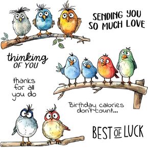 LZBRDY Cute Cartoon Fatty Birds Clear Stamp Set - DIY Scrapbooking, Metal Dies, Silicone Stamps for Cards, Albums, and Crafts in Kuwait