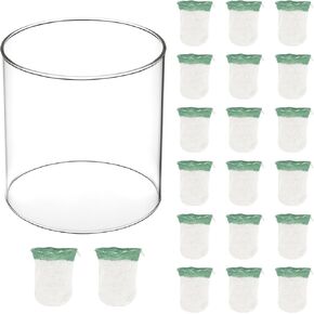 20-Pack Propane Lantern Mantles with Glass Globe: U-Shape & Standard Replacement Parts for Camping Lanterns. Clear Lantern Globe Compatible with Coleman Fuel Lanterns