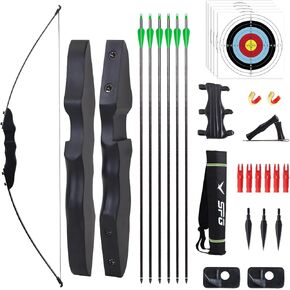 SOPOGER Bow and Arrow Set for Adults - Archery Takedown Recurve Bow Set for Adult Beginners Target Practice 30lbs 40lbs Right Handed Longbow Outdoor Backyard Hunting Shooting Kit