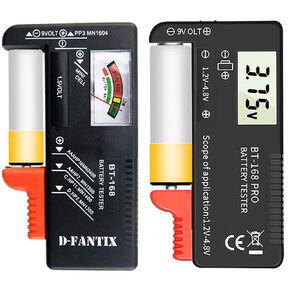 Battery Tester Checker Digital LCD Universal Battery Tester Monitor for AA AAA 9V 1.5V 1.2~4.8V Batteries,Household Battery Life Level Testers Power Meter
