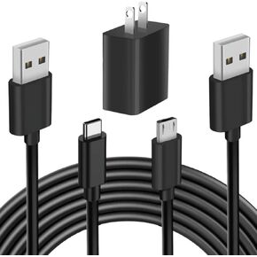 Replacement for Kindle Charger Cord, 6FT Fast Charger for Kindle Paperwhite/Fire/Oasis/Voyage/Kids Edition/DX/Scribe/Keyboard, Charger Set for All Kindle E-Readers and Fire Tablets(USB-C&Micro)