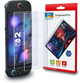 HEATFUN Switch 2 Screen Protector, Blue Light Blocking Tempered Glass Screen Protector for Switch 2, 9H Hardness, HD Clear, Anti-Fingerprint, Anti-Scratch, Eye Protection, Easy Installation - 2-Pack