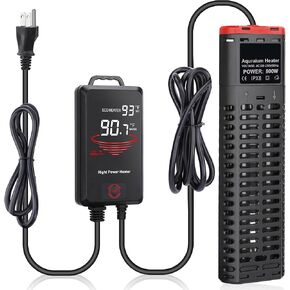 Aquarium Heater 1000W Submersible Fish Tank Heater with Double Quartz Tubes and LED Display Temperature Controller for 150-300 Gallon, Suitable for Saltwater and Freshwater