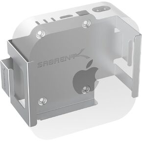 SABRENT Desk/Wall Flex-Mount for Mac Mini (2024+) – Aluminum Scratch-Resistant Mount for Wall, Desk, or Surface – Enhanced Cable Management & Airflow – Mac Mini Mounting Accessory (BK-MAC2)