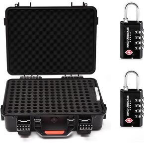 150 Rounds Shotgun Shells Case with Desiccant and 2 Pack TSA Approved Gun Locks
