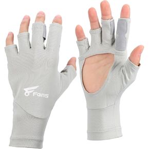 8 Fans Fishing Gloves UPF50+ Fly Fishing Gloves, Fingerless Gloves Sun Protection Gloves Men Women for Outdoor, Kayaking, Cycling, Rowing