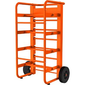 Wire Spool Rack, Heavy Duty Cable Holder with 11 Rods – Mobile Multi-Spool Wire Rack Dispenser with Wheels and Storage Box for Efficient Workplace Cable Management (Red)