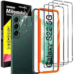 Milomdoi 3 Pack Privacy Screen Protector for Samsung Galaxy S25 Ultra Tempered Glass with 3 Pack Camera Lens Protector, Ultra 9H Accessories [Support Fingerprint Unlock] Black