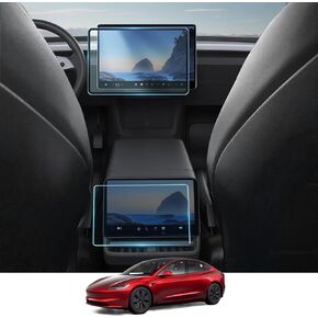 BASENOR Tempered Glass Screen Protector for Tesla Model 3 Highland 2024 2025 & Model Y 2025 Refresh (Juniper), [Anti-Glare & Fingerprint] [9H Hardness] 15.4" & 8" Matte Dashboard Touchscreen Film