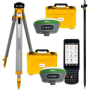 RTK GNSS Survey Equipment GPS Receiver IMU Rover & Base Handheld Collector Survey Software SMA26 Static Survey (Include Pole, Tribrach, Tripod)