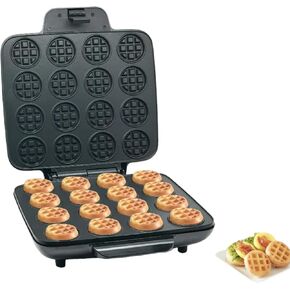 Bite-size Mini Waffle Maker-Tiny Waffle Bites Iron With Nonstick Surface For Easy Cleaning - Great Holiday Gift