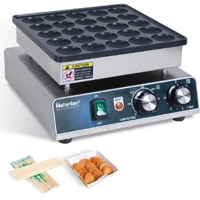 Hehinton® 50PCS Mini Dutch Pancake Maker, 110V Muffin Waffle Maker, Hotcakes Machine, Non-stick Dorayaki Maker, Poffertjes Pan, Maquina Para Mini Pancakes for Home Kitchen Restaurant Snack Dessert