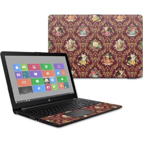 MightySkins Skin Compatible with HP 15t Laptop 15.6" (2017) - Teatime Cat Damask | Protective, Durable, and Unique Vinyl Decal wrap Cover | Easy to Apply, Remove, and Change Styles | Made in The USA