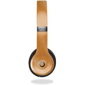 Glossy Glitter Skin Compatible with Beats Solo 4 - Solid Orange - Premium 3M Vinyl Protective Wrap Decal Cover - Easy to Apply | Crafted in The USA by MightySkins