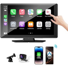 9 inch HD Portable Wireless carplay Screen for car & Android Auto Touchscreen With1080P Backup Camera/Mirror Link/Navigation/Car Stereo/Drive Play/Bluetooth/Voice Control