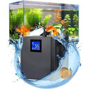 Aquarium Chiller,132gal 500L, 1/2 HP Active Aqua Chiller for Axolotl,Hydroponic System,Sea/Fresh Water,Fish Tank,Water Chiller with Pump,Nozzles & Hoops Ideal for Coral Reef Shrimp