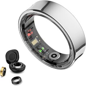 Smart Ring Health Tracker - No Subscription, Long-Lasting Battery, Sleep & Fitness Monitor, Compatible with iOS & Android (Gold, 9)