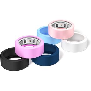 6 Pack Silicone Smart Ring Cover Compatible with Oura Ring Gen 4/Oura Gen 3/Samsung Galaxy/RingConn,Anti Scratch Protector for Women Men Working Out Gym