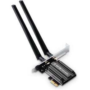 WiFi 6E PCIe WiFi Network Card BT5.3 AX5400Mbps Desktop Wireless PCI-E 1X WiFi 6E Adapter 802.11AX/AC Tri-Band 2.4G/5G/6G, Windows 10/11 Compatible