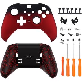 eXtremeRate Faceplate Shell + Textured Red Bottom Shell for Xbox Elite Series 2 Controller