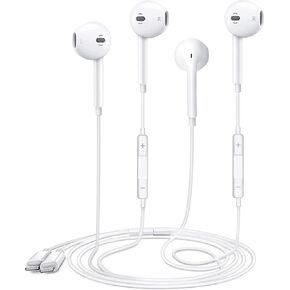 2 Pack Wired Headphones for iPhone Earbuds with Lightning Connector Earphones with Built-in Microphone & Volume Control Compatible with iPhone 7/8/X/11/12/13/14Pro