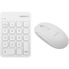 Macally Wireless Bluetooth Numeric Keypad and Wireless Bluetooth Mouse for Mac and PC, Calculate Efficiently