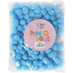 Loren Crafts 100 Pieces Arts and Crafts Pom Poms Balls for DIY Art Creative Crafts Decorations (Lilac)