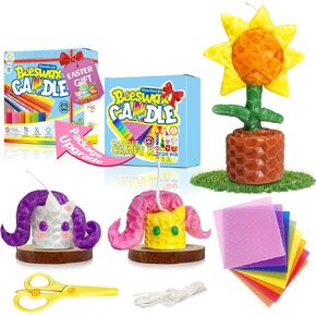 Beeswax Candle Making Kit for Starter,Candle Rolling Kit for Kids,Craft Supplies Kit Art Project Activity Gifts,Art & Crafts DIY Kit for Birthday,School Activities,Easter Christmas Holiday Age 4+