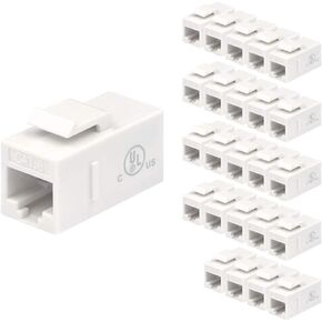 VCE UL مدرج 25 عبوة RJ45 CAT6 keystone مقرنة أنثى إلى الإناث إدراج مقرن ، UTP CAT6 KEYSTOSTE