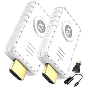 Wireless HDMI Transmitter and Receiver, 4K Decode 1080P Output, 5G Plug and Play HDMI Extender for Streaming Video and Audio from Laptop/PC/TV Box/Projector/Camera, 164 Feet Stable Transmission, White