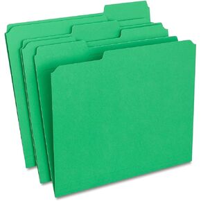 Staples 508911 Colored File Folders w/Reinforced Tabs Letter 3 Tab Blue 100/Box