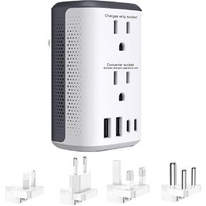 2000W Voltage Converter 220V to 110v for Europe Travel, Universal Plug Adapter (Type AV/B/C/E/F/G/I/J/N) witrOverload Protection,Compact Design for Hair Dryers, Curling lrons Laptops & Appllances
