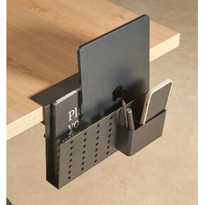 GAROOD Desk side storage and Laptop Holder parent (White, Two Tier)