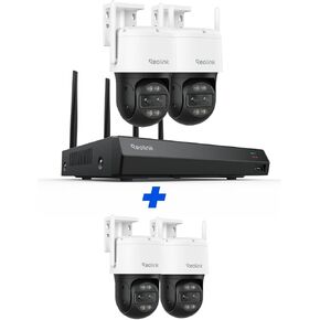 4K PTZ Dual-Lens Outdoor Security Camera System, Plug-in for Continuous Power, 2.4/5 GHz Wi-Fi, Spotlight Color Night Vision, AI Detection, No Monthly Fees, 2TB HDD NVR