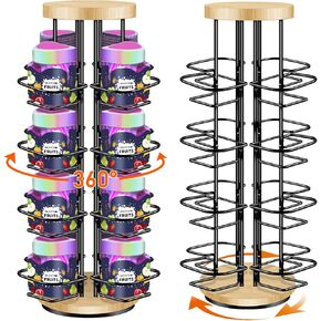 Pod Holder for Ninja Thirsti Pods, 360° 16-Flavor Storage Holder Compatible with Ninja Thirsty Drink System, 4-Tier Thirsti Flavor Water Drops Organizer (Pack of 1)