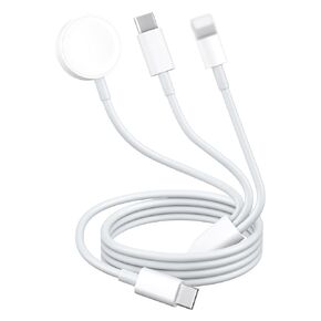 3 in 1 Watch Charging Cable Compatible for Apple Watch: USB C Multi Charger Cord Compatible with iWatch 10/9/SE2/8/7/6/5/4/3/2/1/SE and Phone 16/15/14/13/12(4.9FT)