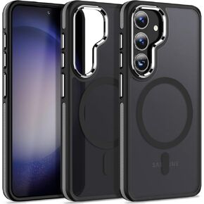 for Samsung Galaxy S25 Ultra Case, Shockproof S25 Ultra Phone Case with Kickstand, Anti-Skid Case Fits for Magsafe, Camera Frame with Raised Protection for Galaxy S25 Ultra Cover (Black/Red)