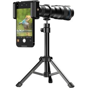 APEXEL 36X Telephoto Lens Kit for Smartphone, Magnification Phone Lens with Universal Clip Attachment, HD Magnifier Photography Lens for iPhone Android Phone (Fits for Almost All Phone)
