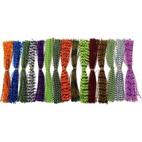 15 Bundles 13cm 5inch Barred Color Silicone Skirts Legs Pearl Flake DIY Spinner Bait Squid Rubber Thread Fly Tying Materials