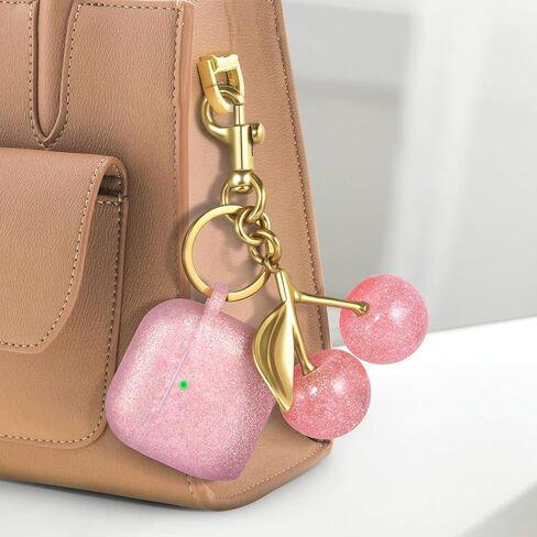 Cagos for Airpods 4 Case مع سلسلة مفاتيح الكرز ، حالة حماية من السيليكون الناعمة لـ AirPods Generation 4th (2024) Case for Women Girls ، Airpod 4 Accessories with keychain ، pink in Saudi Arabia