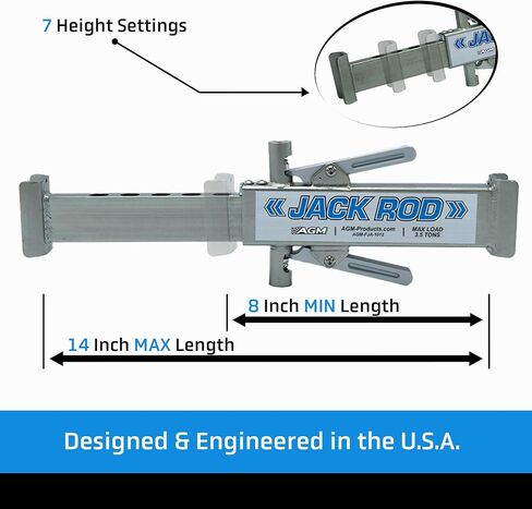 Jack Rod - Easy to Use Floor Jack Safety Tool. Rated for 3.5 Tons. Squeeze to Extend, Locks Automatically Squeeze to Remove. SUV, Truck, Car Jack NOT Included in Saudi Arabia