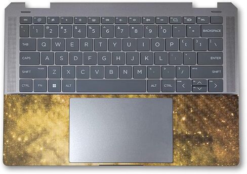 Glossy Glitter Laptop Skin Compatible with HP Spectre x360 14" (2024) - Blue Stars - Premium 3M Vinyl Protective Wrap Decal Cover - Easy to Apply | Crafted in The USA by MightySkins in Saudi Arabia