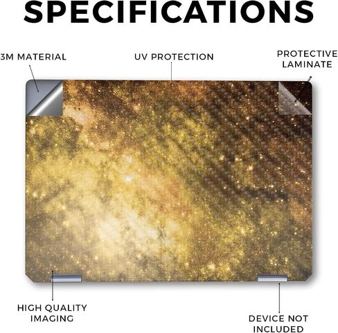Glossy Glitter Laptop Skin Compatible with HP Spectre x360 14" (2024) - Blue Stars - Premium 3M Vinyl Protective Wrap Decal Cover - Easy to Apply | Crafted in The USA by MightySkins in Saudi Arabia