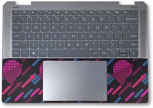Glossy Glitter Laptop Skin Compatible with HP Spectre x360 14" (2024) - Blue Stars - Premium 3M Vinyl Protective Wrap Decal Cover - Easy to Apply | Crafted in The USA by MightySkins in Saudi Arabia